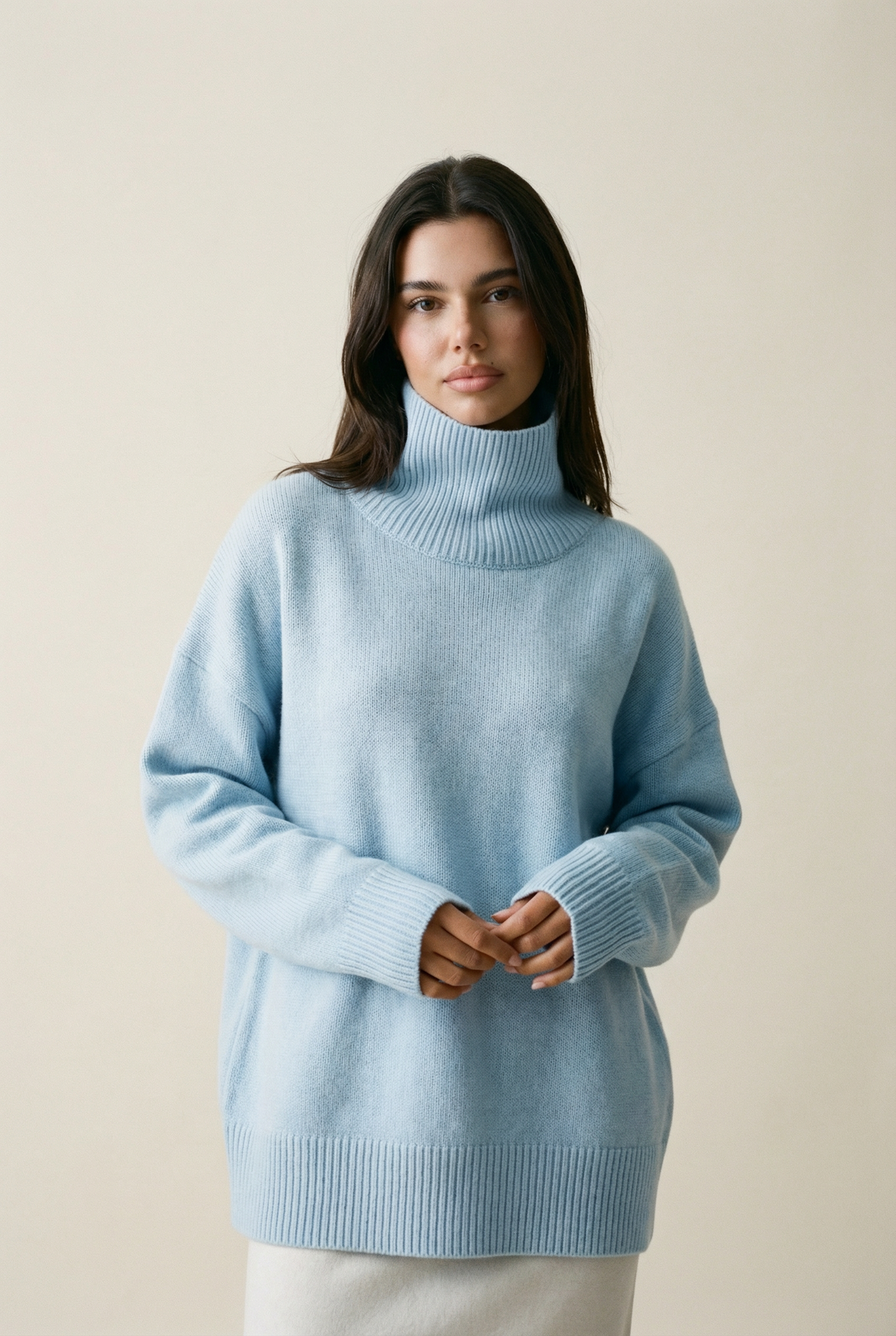 Oversized Turtleneck Sweater – Soft Minimal Knit