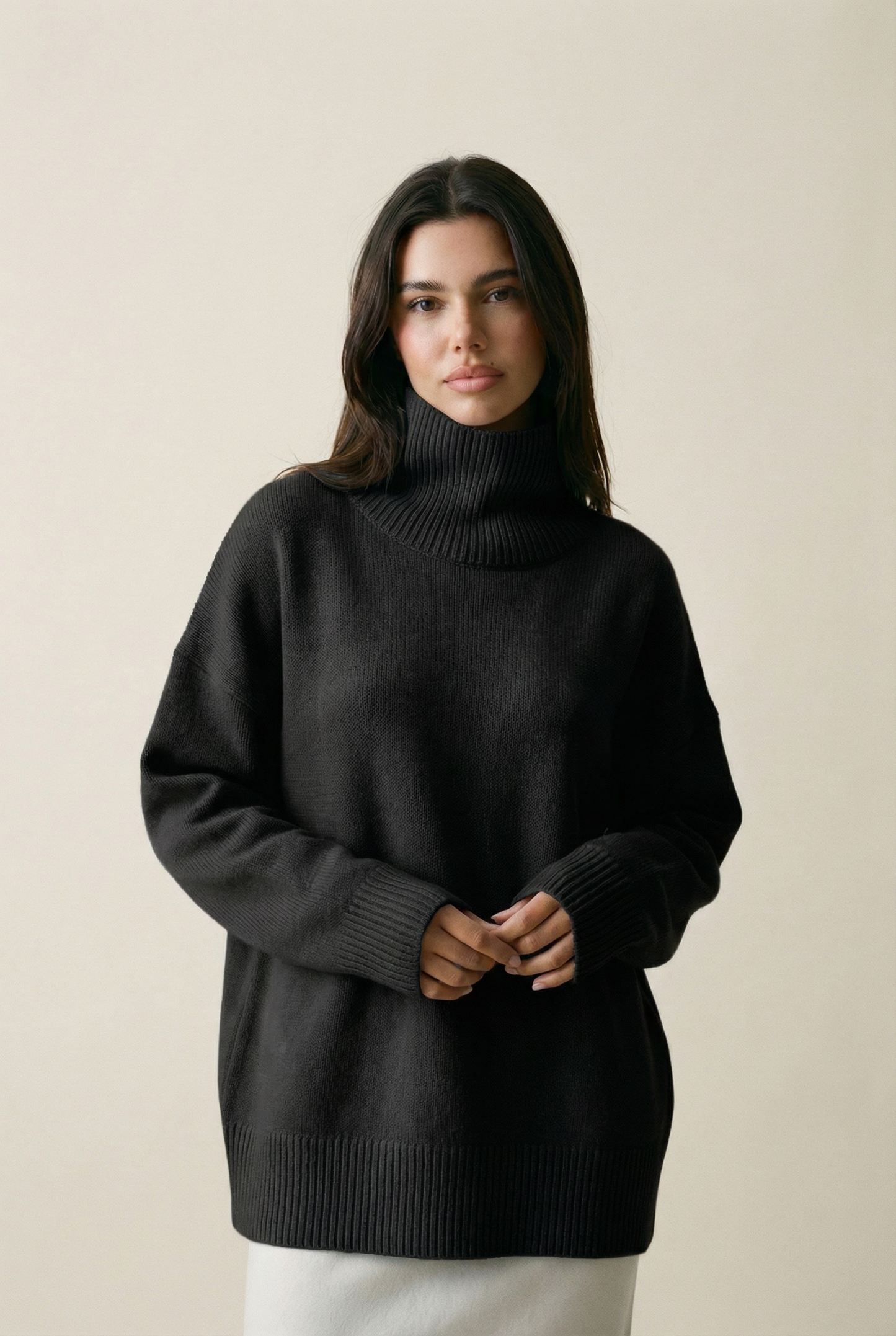 Oversized Turtleneck Sweater – Soft Minimal Knit