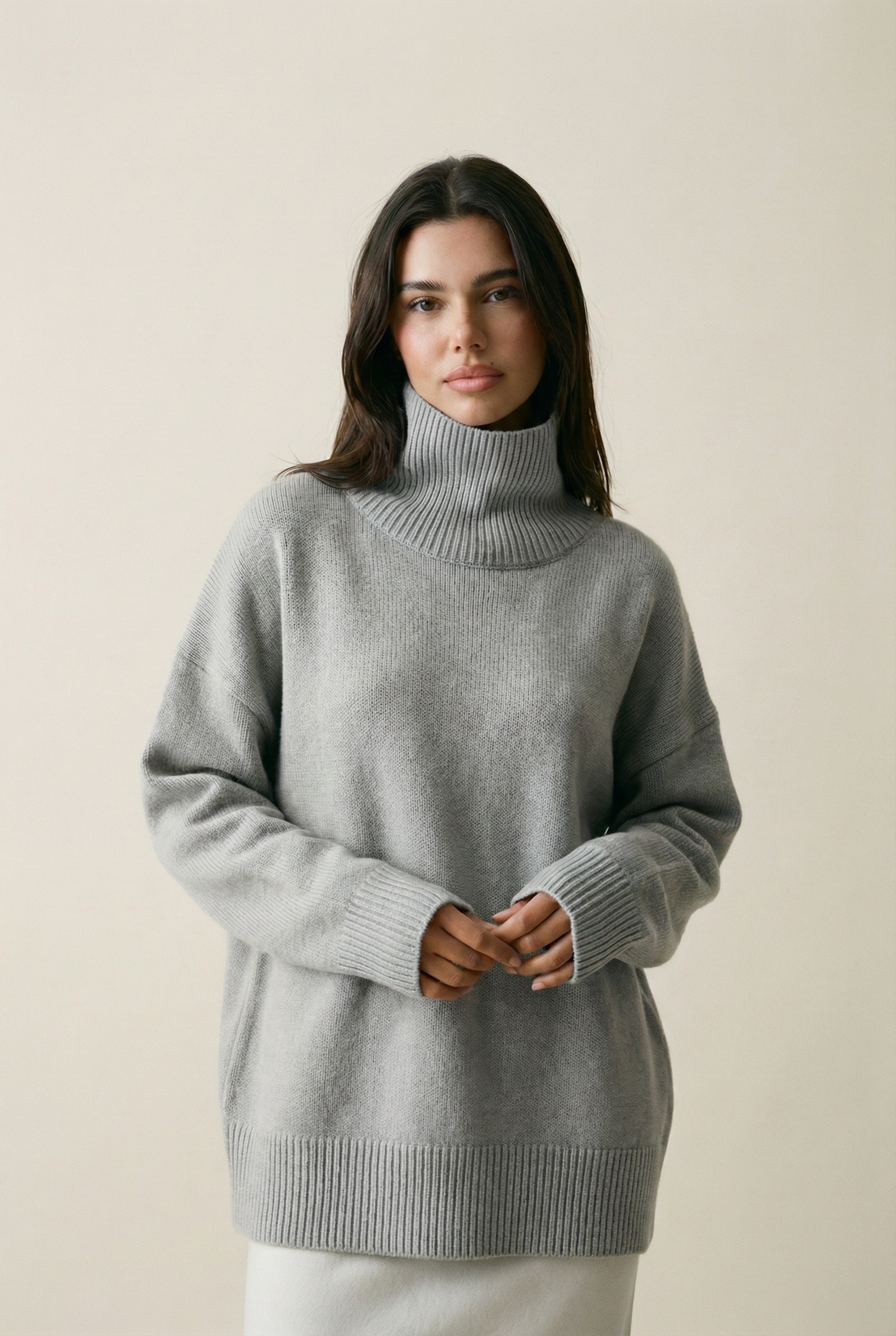 Oversized Turtleneck Sweater – Soft Minimal Knit