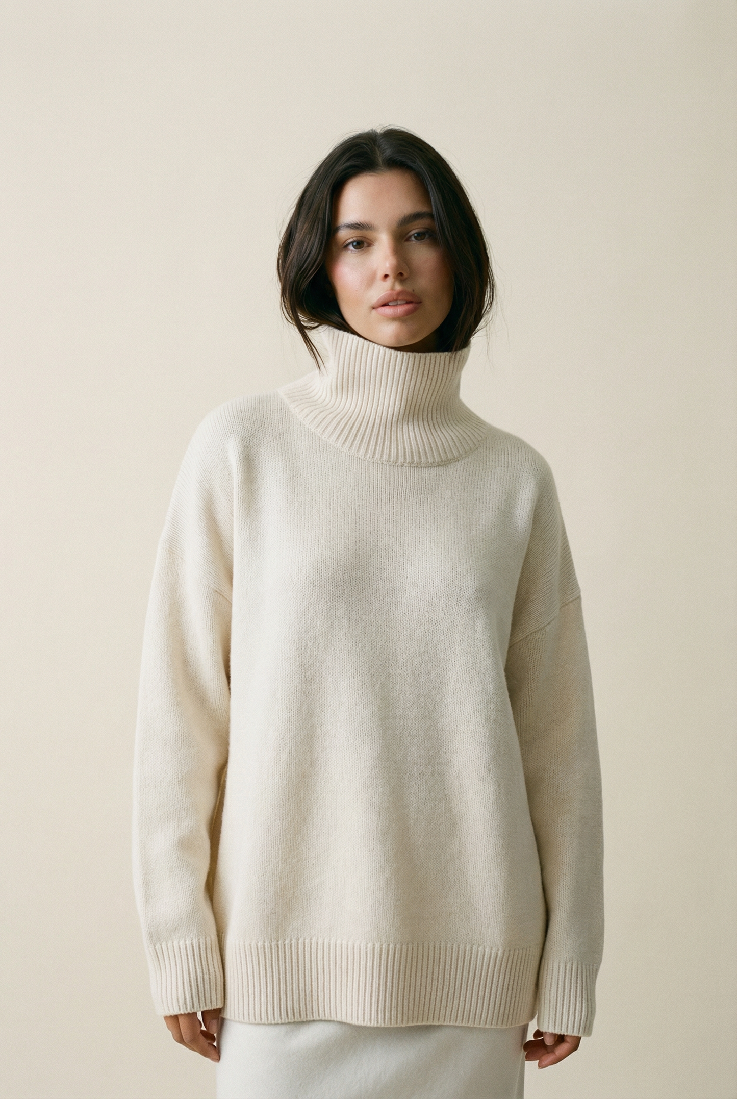 Oversized Turtleneck Sweater – Soft Minimal Knit