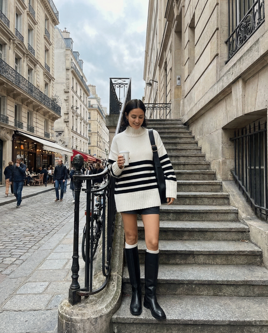 Oversized Stripe Sweater – Soft Knit with Modern Elegance