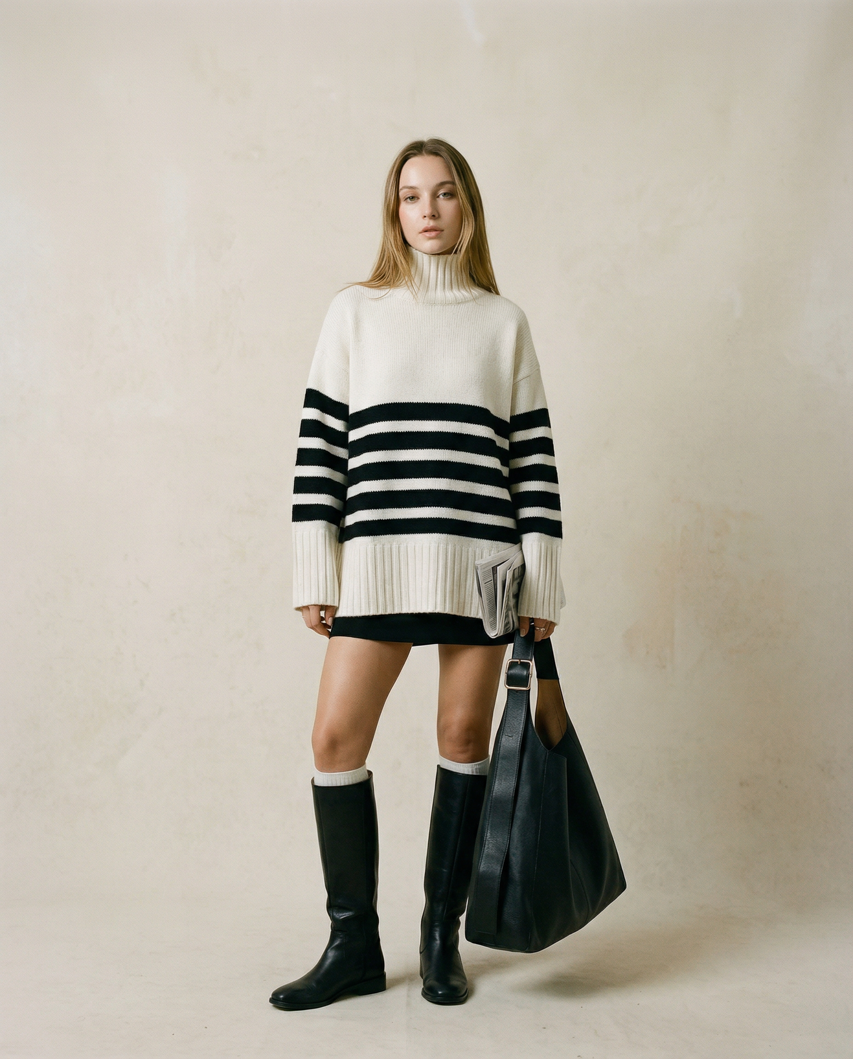 Oversized Stripe Sweater – Soft Knit with Modern Elegance