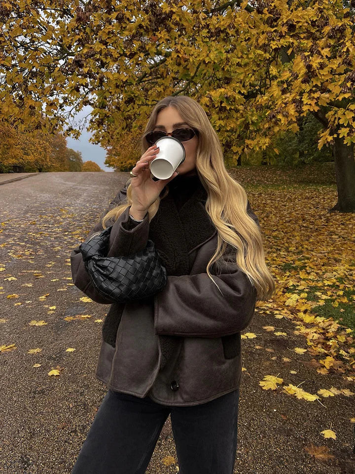 Faux Leather Jacket – Shearling-Lined Warmth with Modern Edge