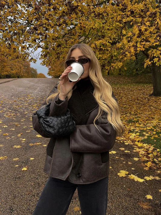 Faux Leather Jacket – Shearling-Lined Warmth with Modern Edge