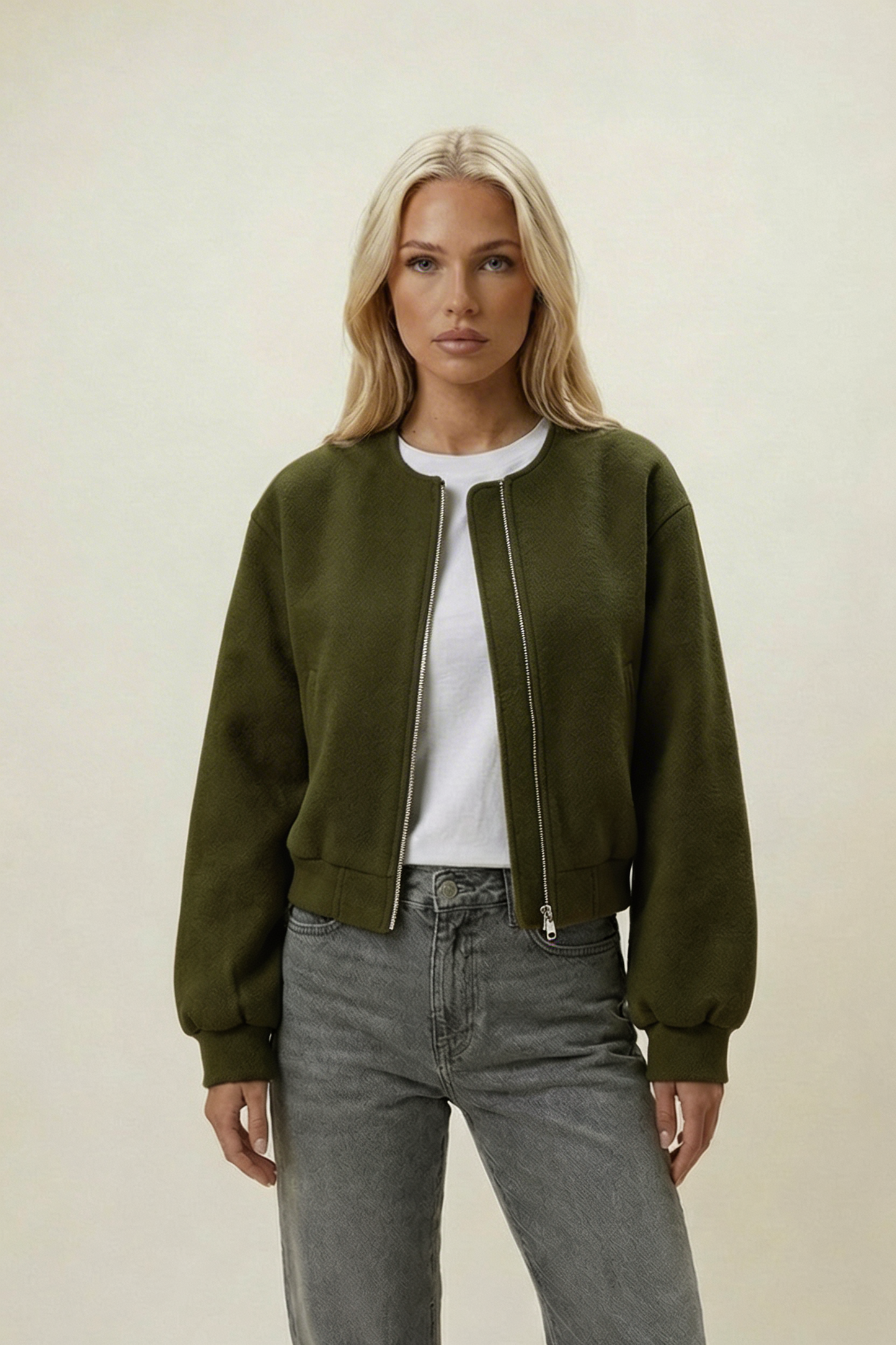 Cropped Bomber Jacket – Lightweight Minimal Layer