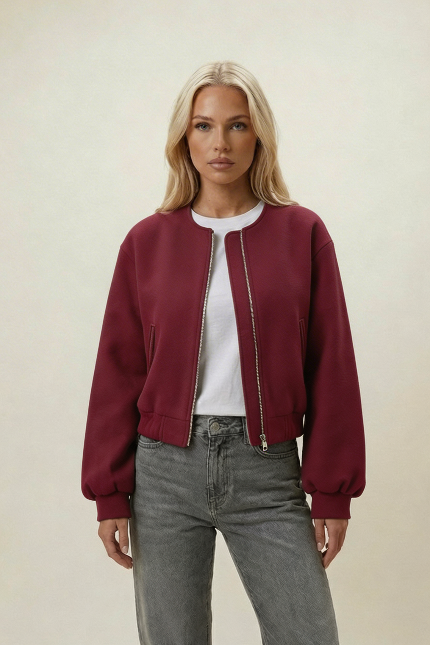 Cropped Bomber Jacket – Lightweight Minimal Layer